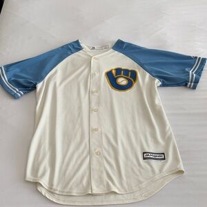 Milwaukee Brewers Majestic MLB Button Down Shirt
